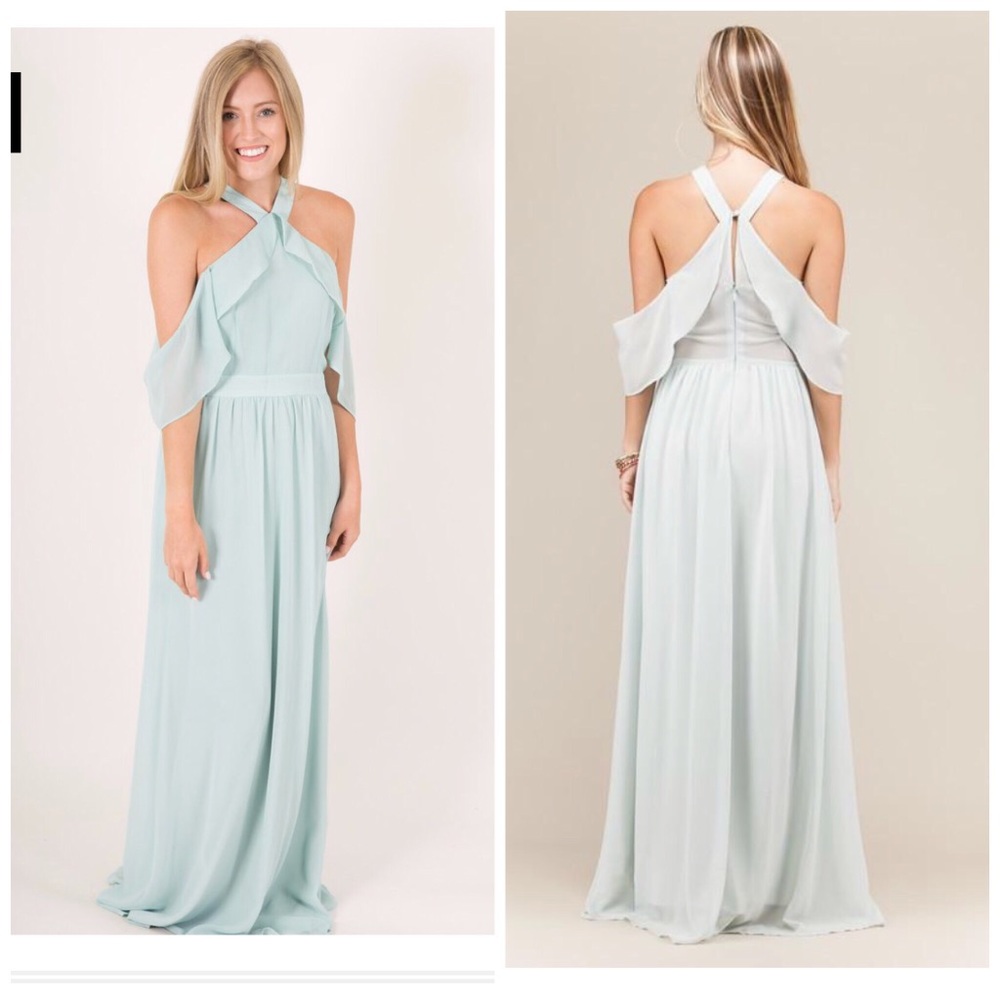 Sage/mint chiffon bridesmaid dress